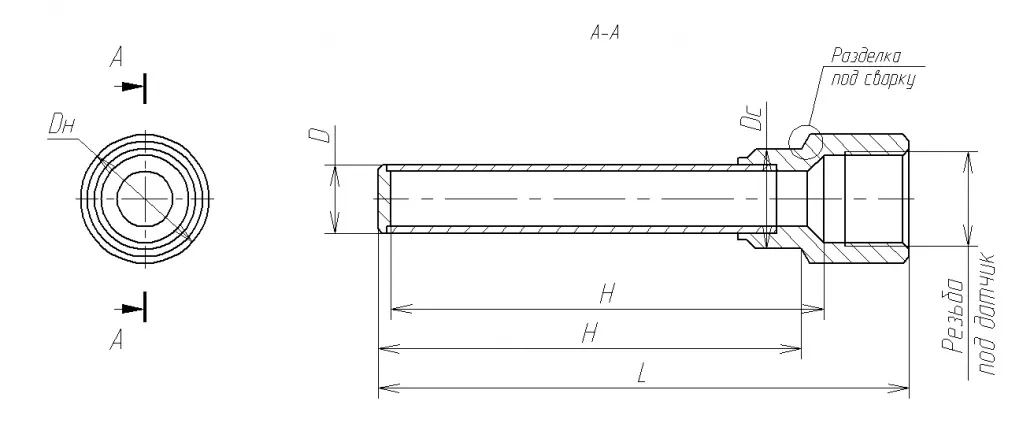 Гильза защитная ГЗ схема