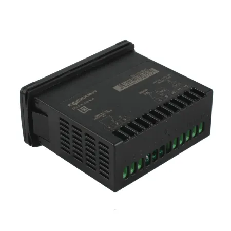 Температурный контроллер для управления охлаждением/размораживанием, 4 разряда, 77х35х61 мм, 2xNTC, выходы реле на компрессор, охладитель и испаритель, ON/OFF, 230VAC, встроенный фиксатор