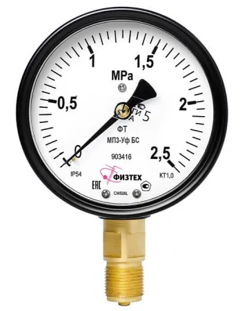 Вакуумметры, мановакуумметры, манометры общетехнические пылевлагозащищенные ВП3-Уф, МВП3-Уф, МП3-Уф УХЛ1