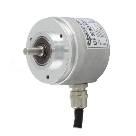 Инкрементальный программируемый энкодер D=50мм, выступающий вал 6мм, 3000 имп/об, сервофланец, 5…30VDC, выход TTL/HT