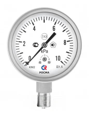 Манометры КМ-22 Кс и КМ-32 Кс кор­ро­зи­он­но­стой­кие для изме­ре­ния низ­ких дав­ле­ний га­зов