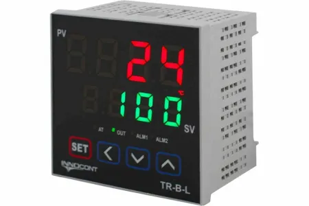 INNOCONT Температурный контроллер, 2 дисплея, 4 разряда, 96x96x63 мм, 2 аварийных выхода, 110-220VAC, выход: реле + твердотельное реле TR-B-L