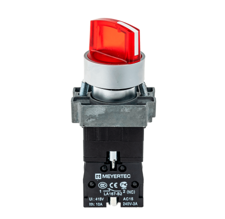 Переключатель с подсветкой, с фиксацией, 220V AC/DC, красный, 2 положения, 1NC